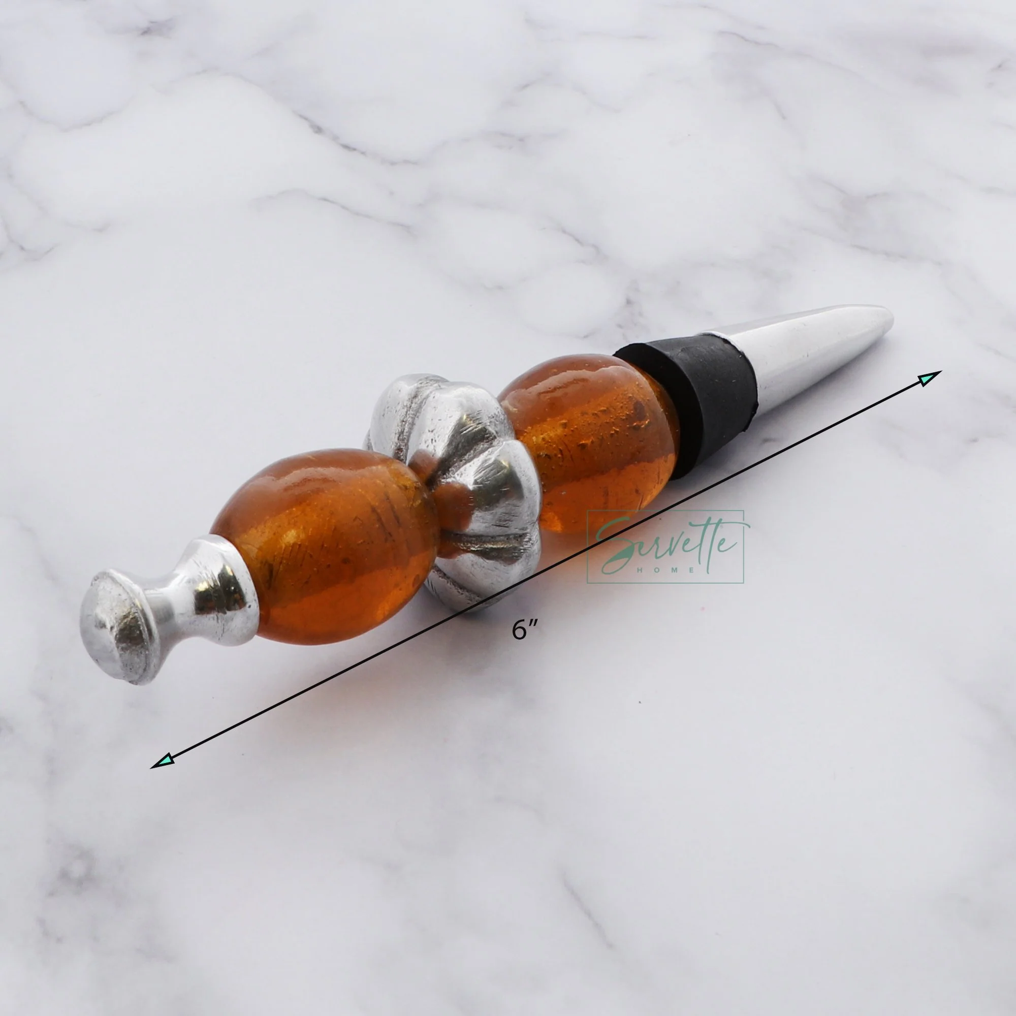Amber Glass Wine Bottle Stopper - Image 4