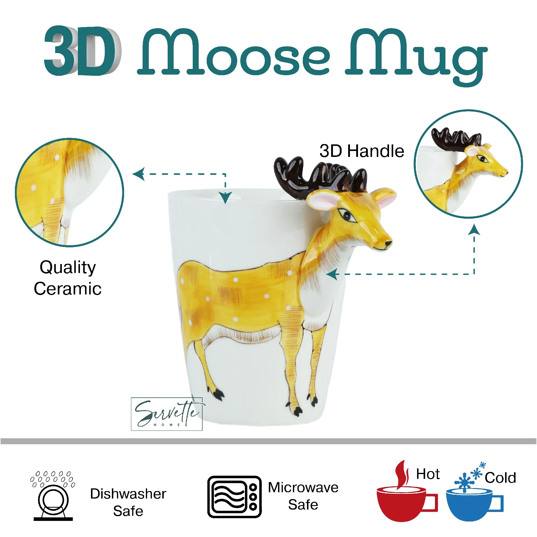 3D Animal Coffee Mug - Moose - Image 4