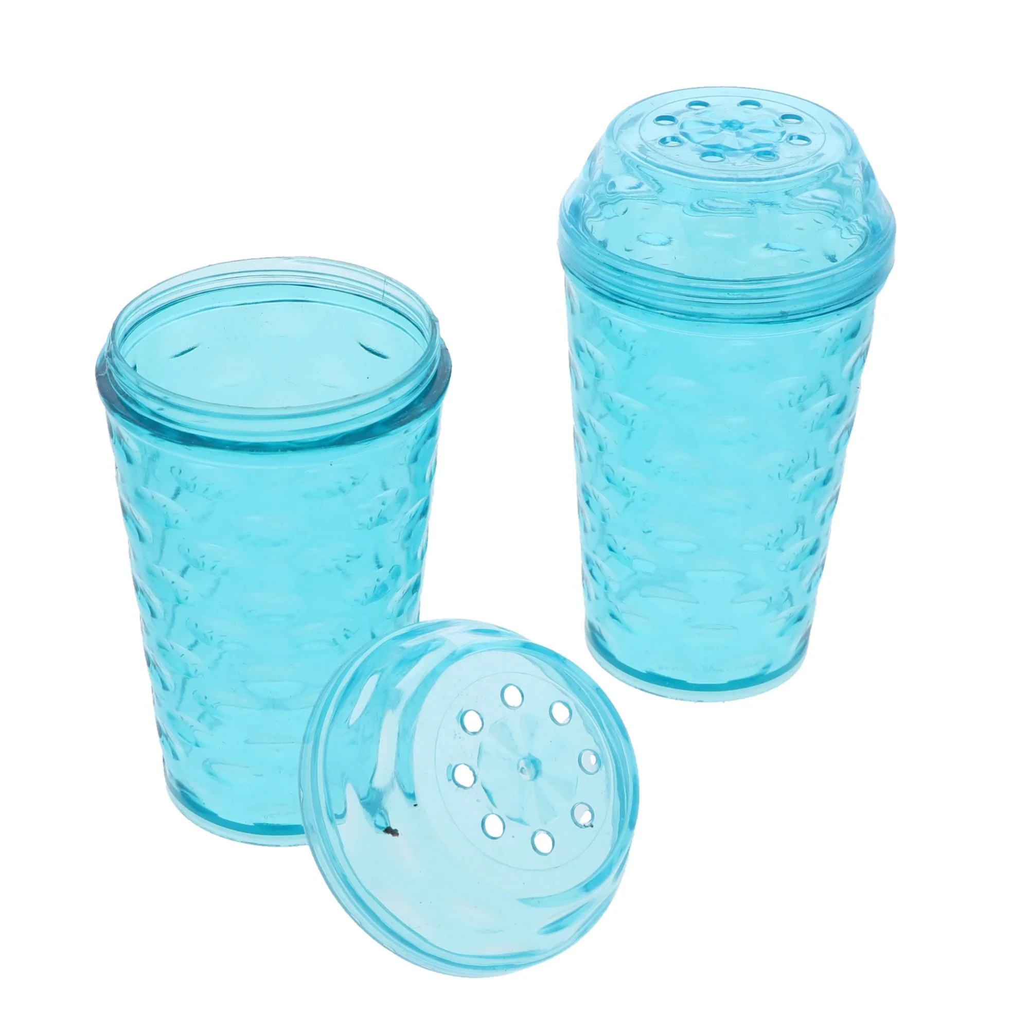 Transparent Turquoise Plastic Salt & Pepper Shaker - Image 3