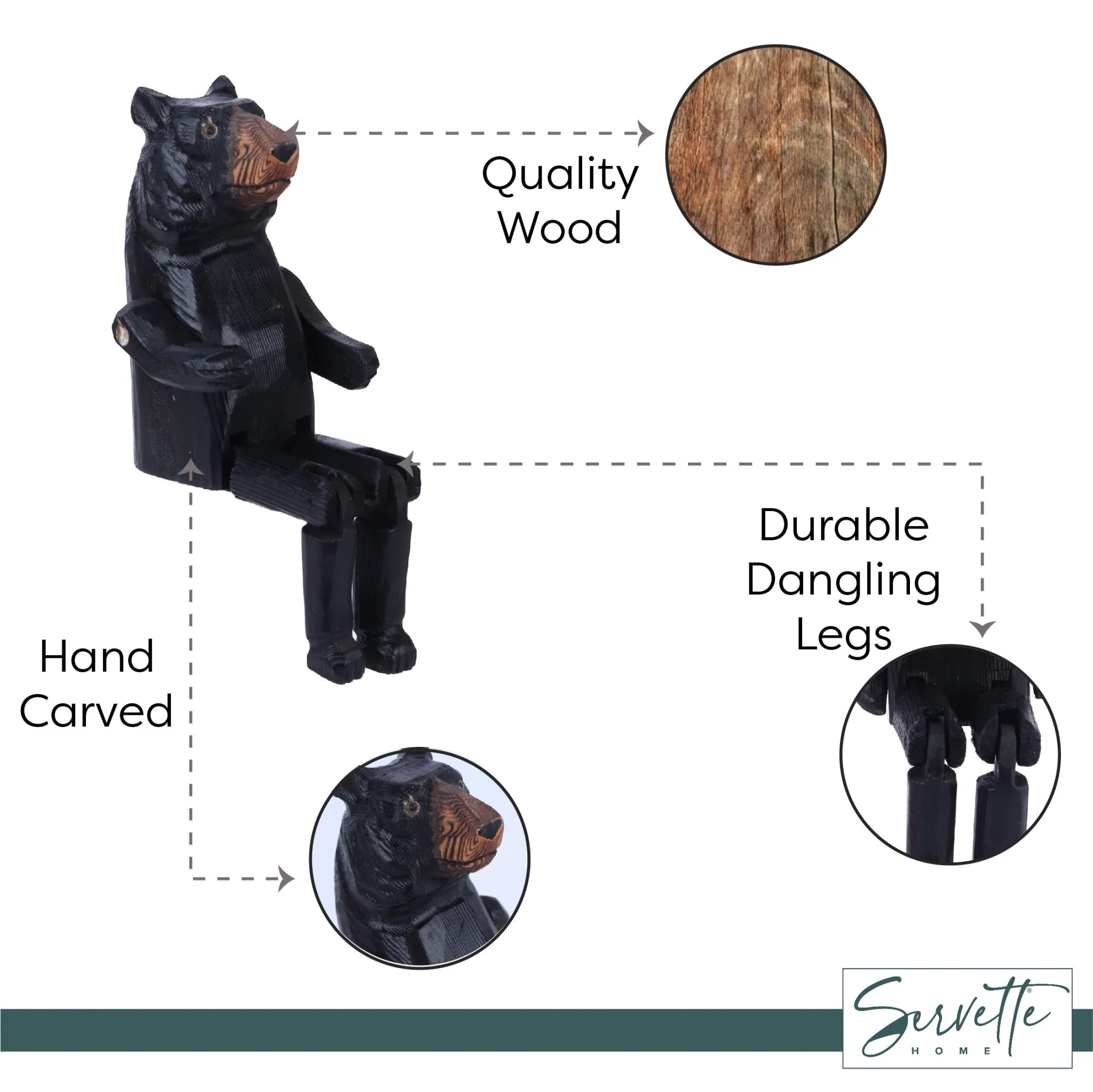 Bear Shelf Sitters with Dangling Legs - Image 4