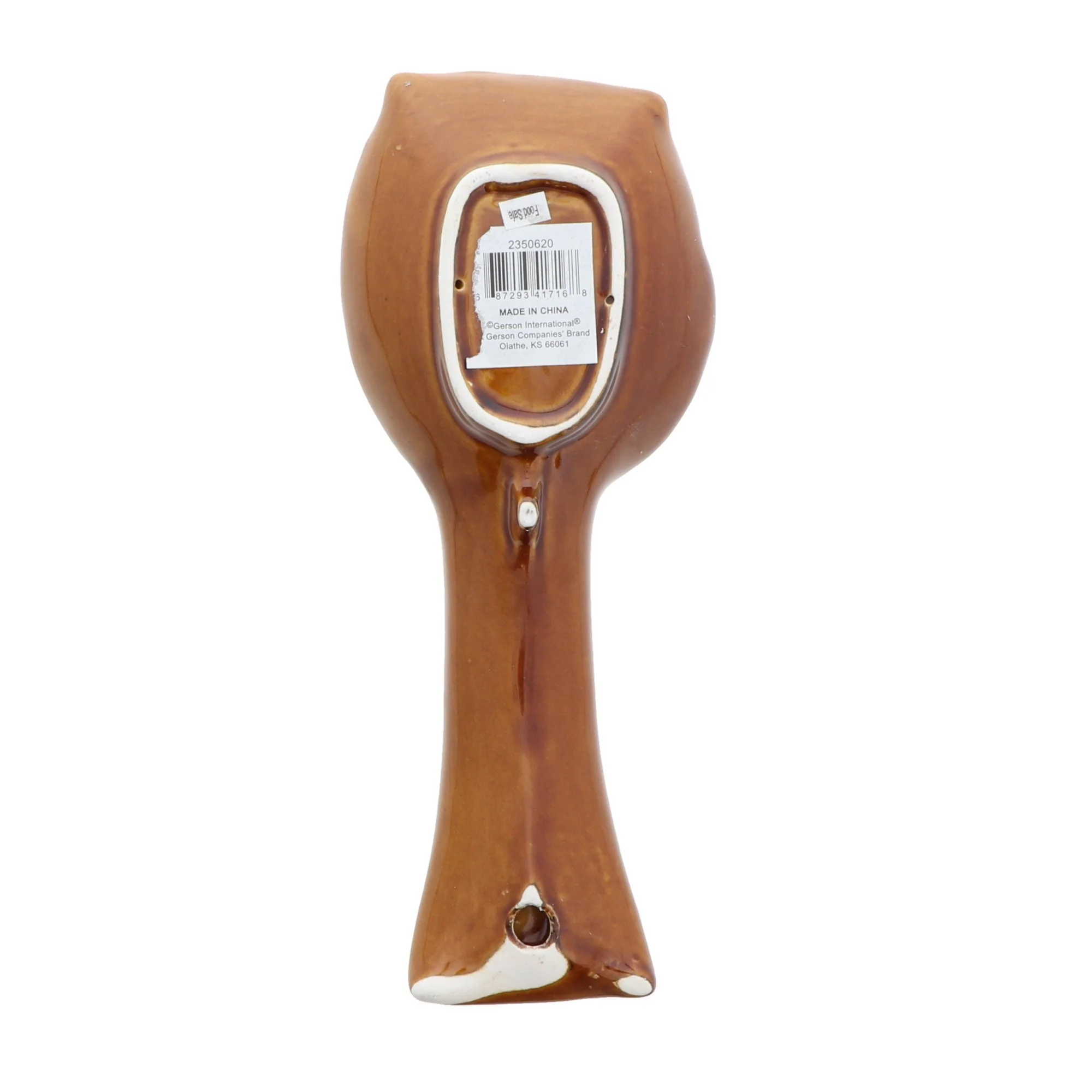 Ceramic Brown Owl Spoon Rest - Image 4