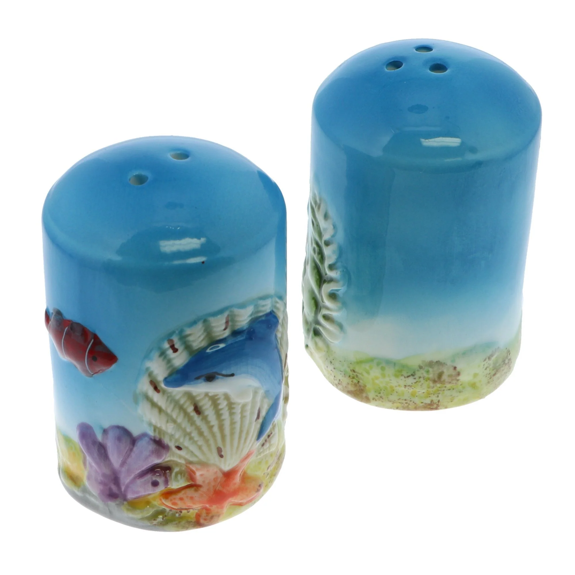 Ceramic Embossed Dolphin Salt & Pepper Shakers - Image 3