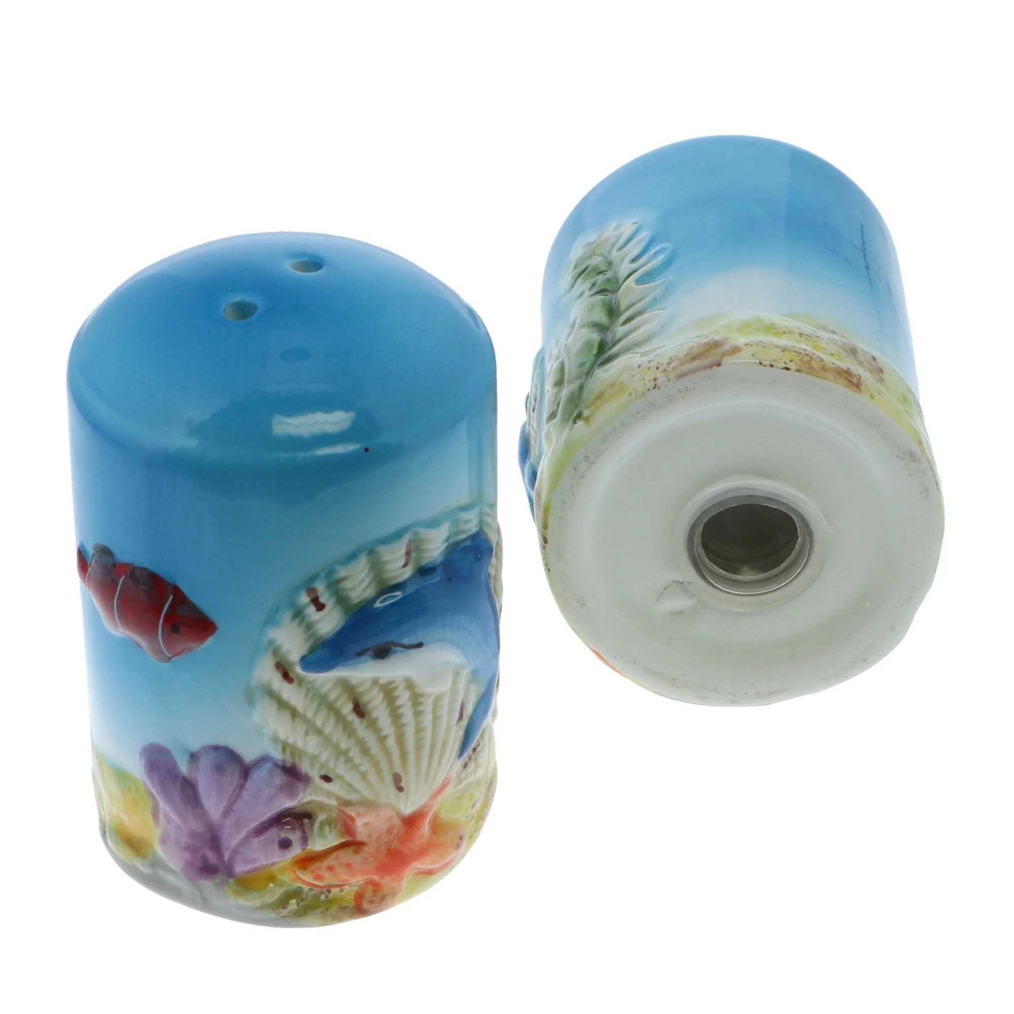 Ceramic Embossed Dolphin Salt & Pepper Shakers - Image 4