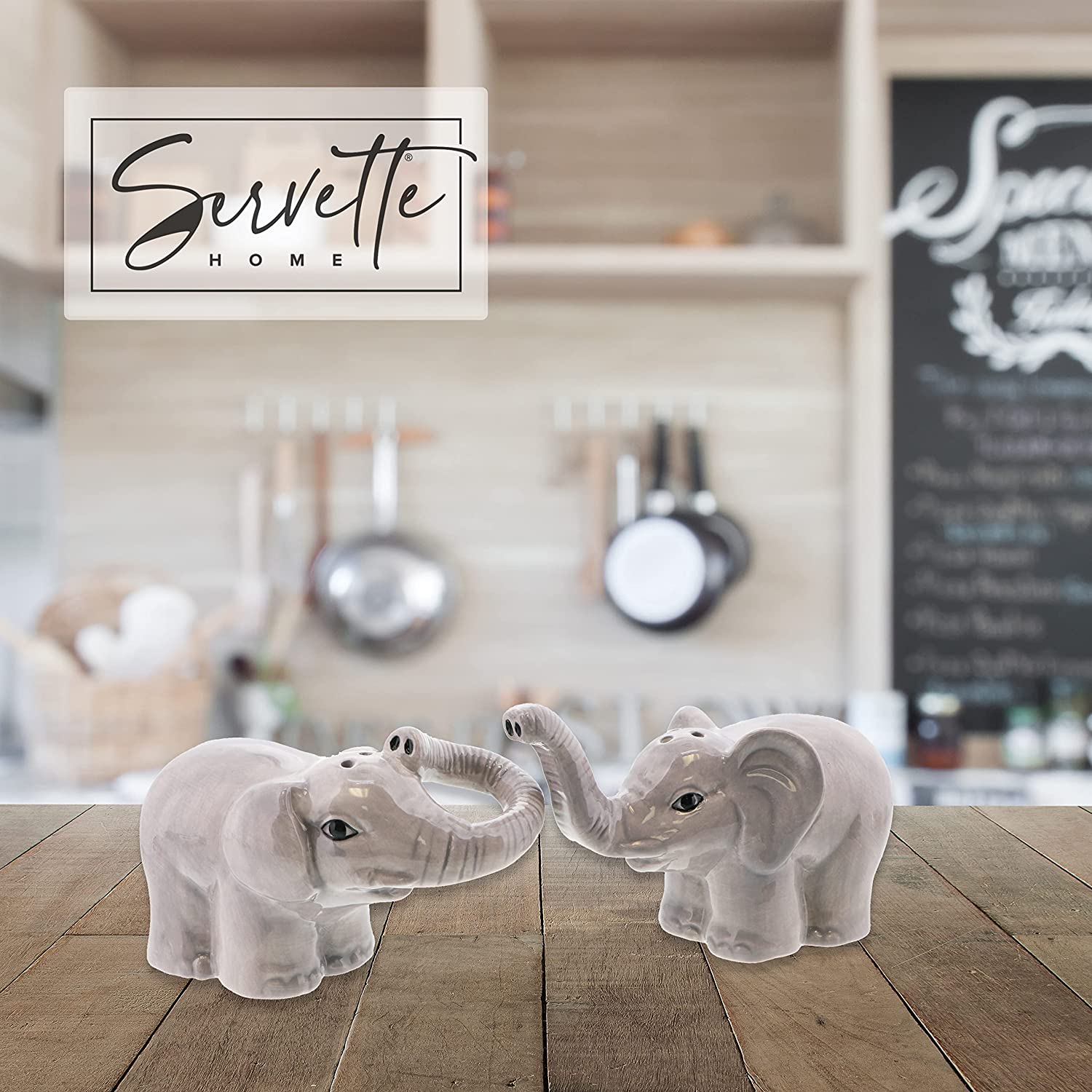 Ceramic Interlocking Elephant Salt & Pepper Shakers - Image 5