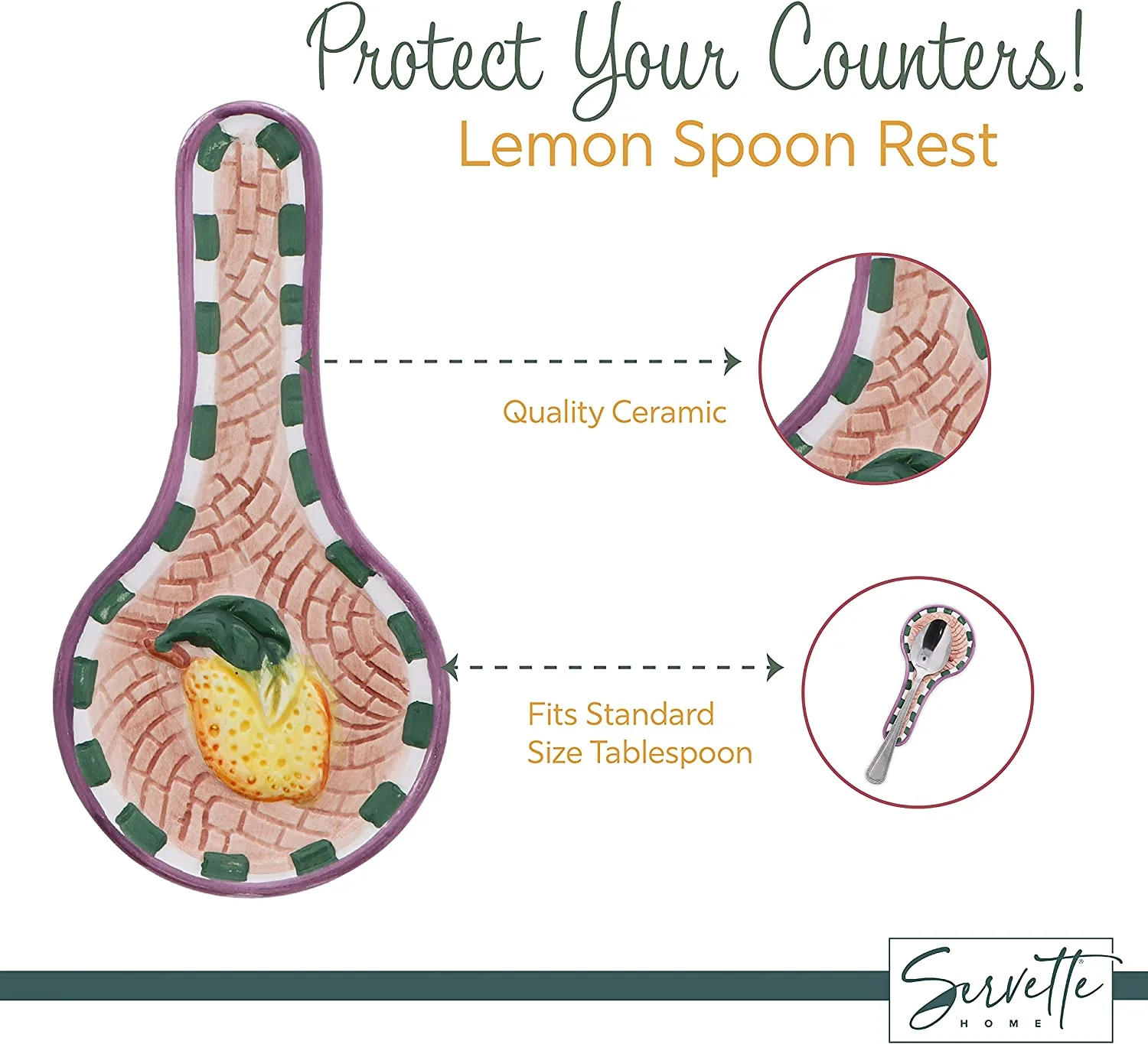 Ceramic Lemon Teaspoon Spoon Rest - Image 3