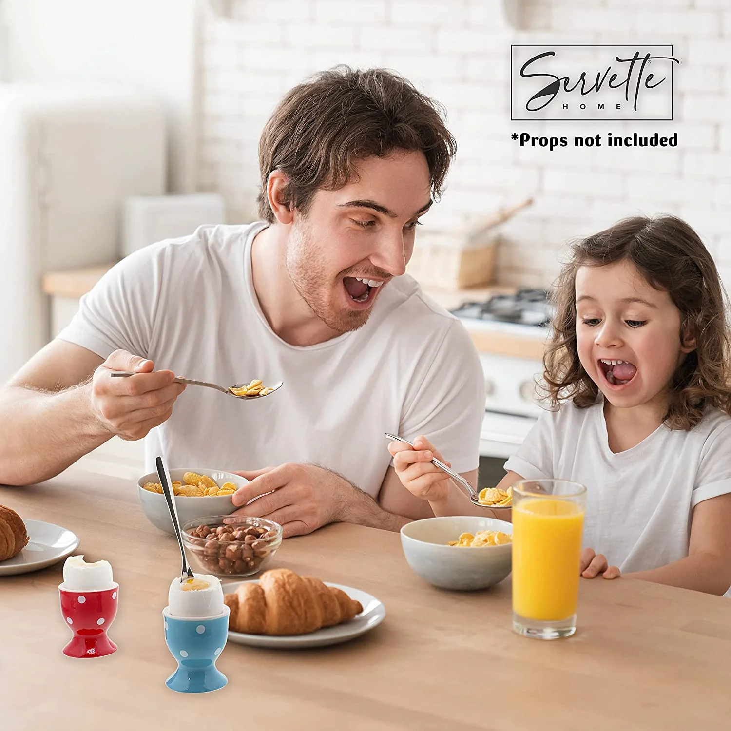 Ceramic Novelty Dark Green Polka Dot Egg Cup - Set of 2 - Image 3