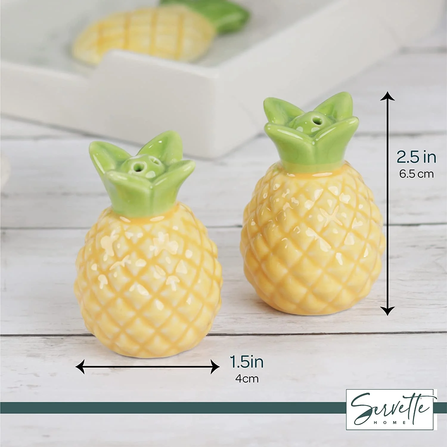 Ceramic Pineapple Novelty Salt & Pepper Shakers - Image 6