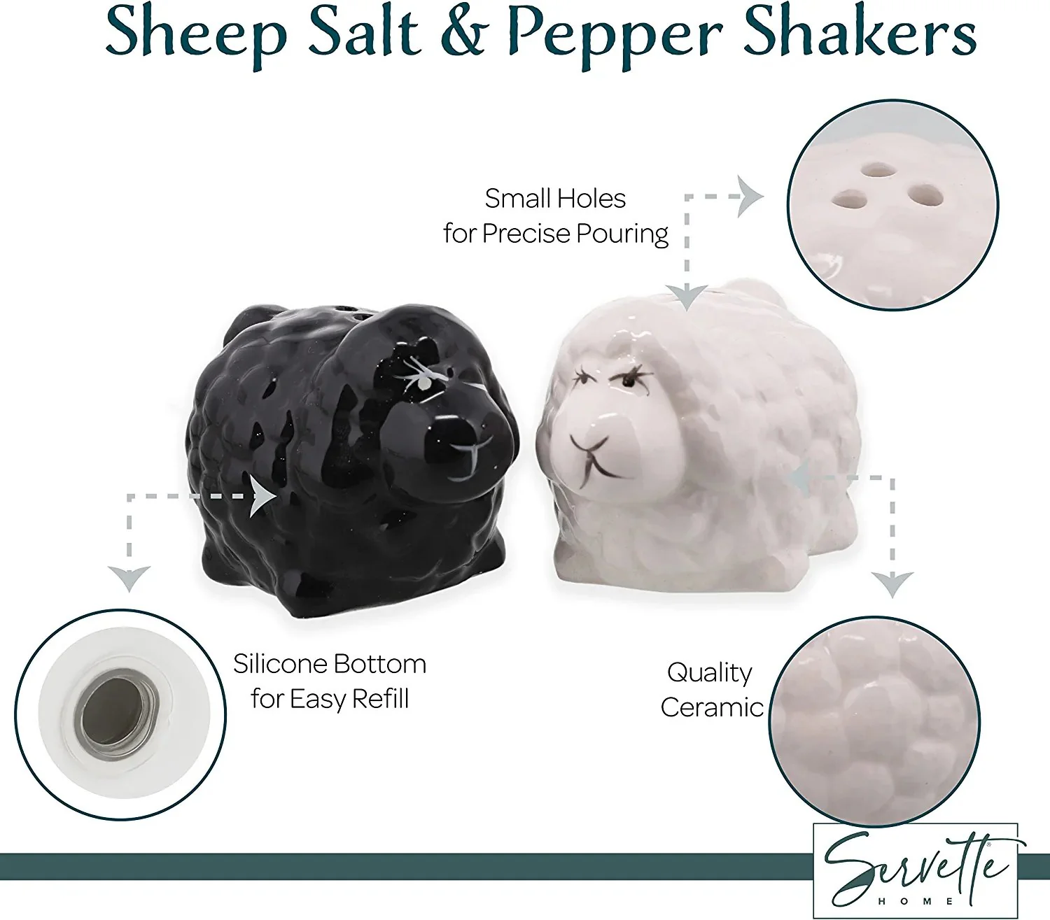 Ceramic Sheep Salt & Pepper Shakers - Image 6