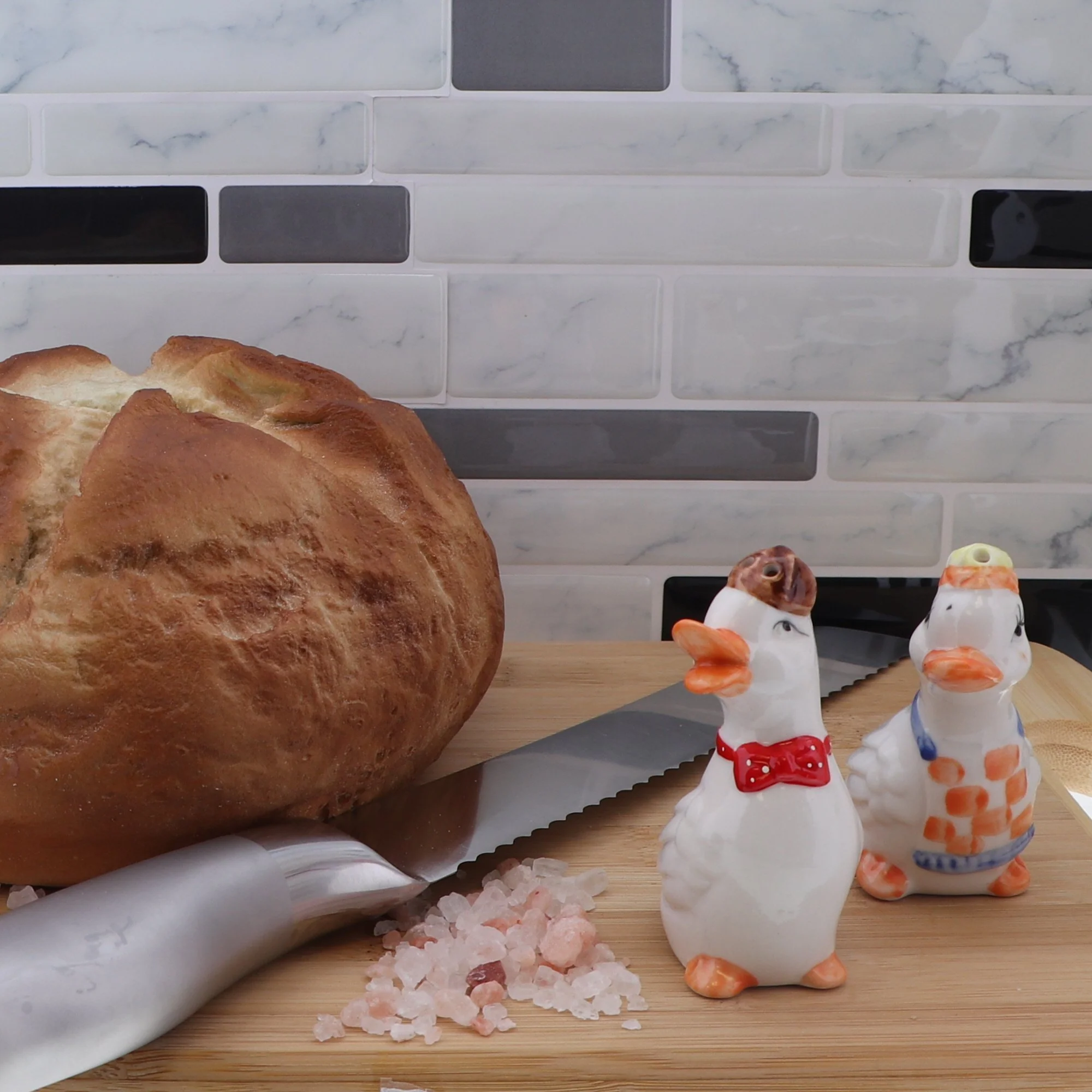 Ceramic White Mr. and Mrs. Duck Salt & Pepper Shakers - Image 5