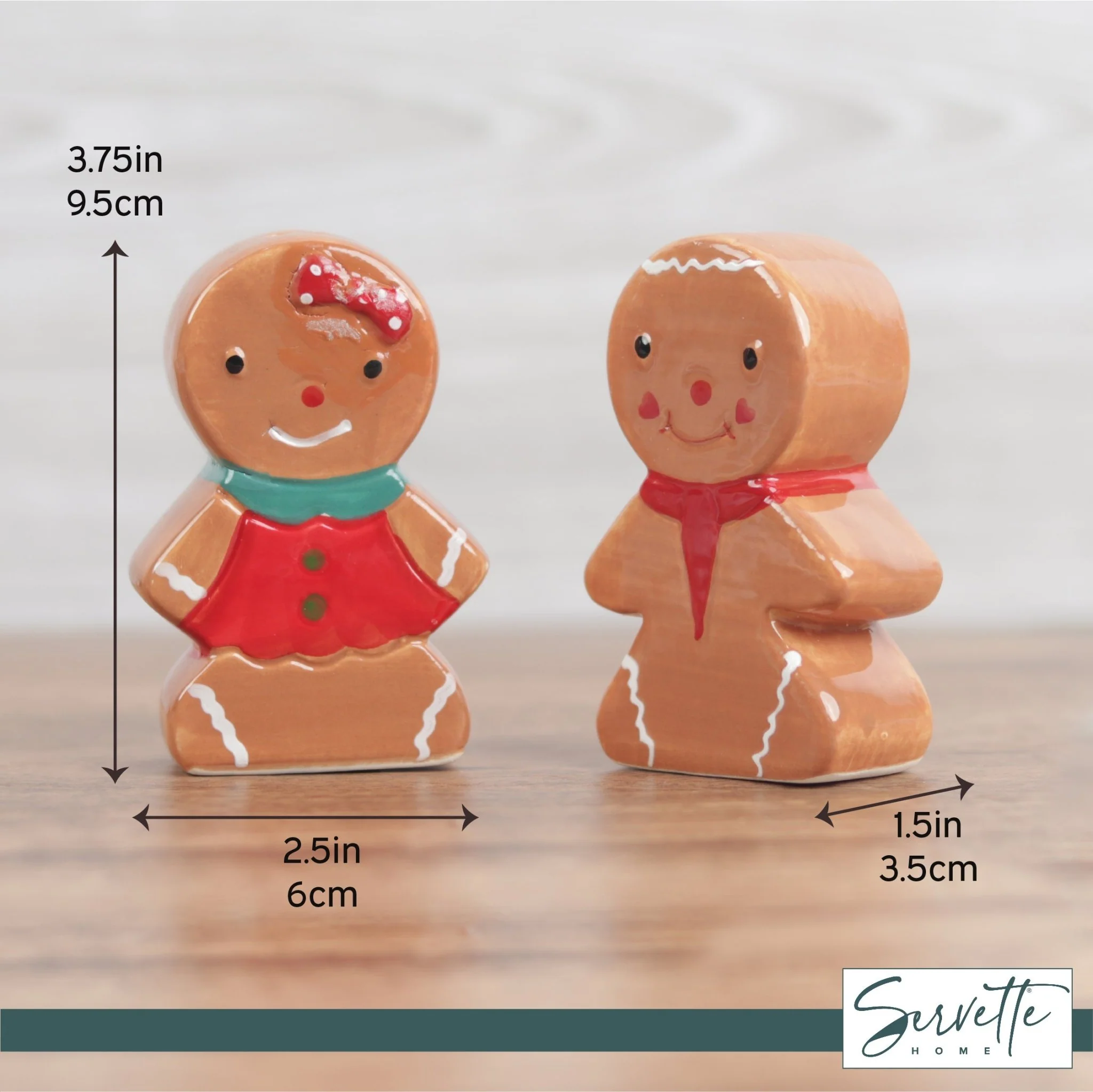 Christmas Holiday Salt and Pepper Shaker Set - Gingerbread - Image 5