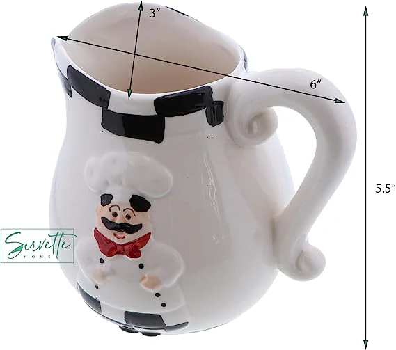 Fat Chef 24 oz Ceramic Milk Creamer & Pitcher - Image 4