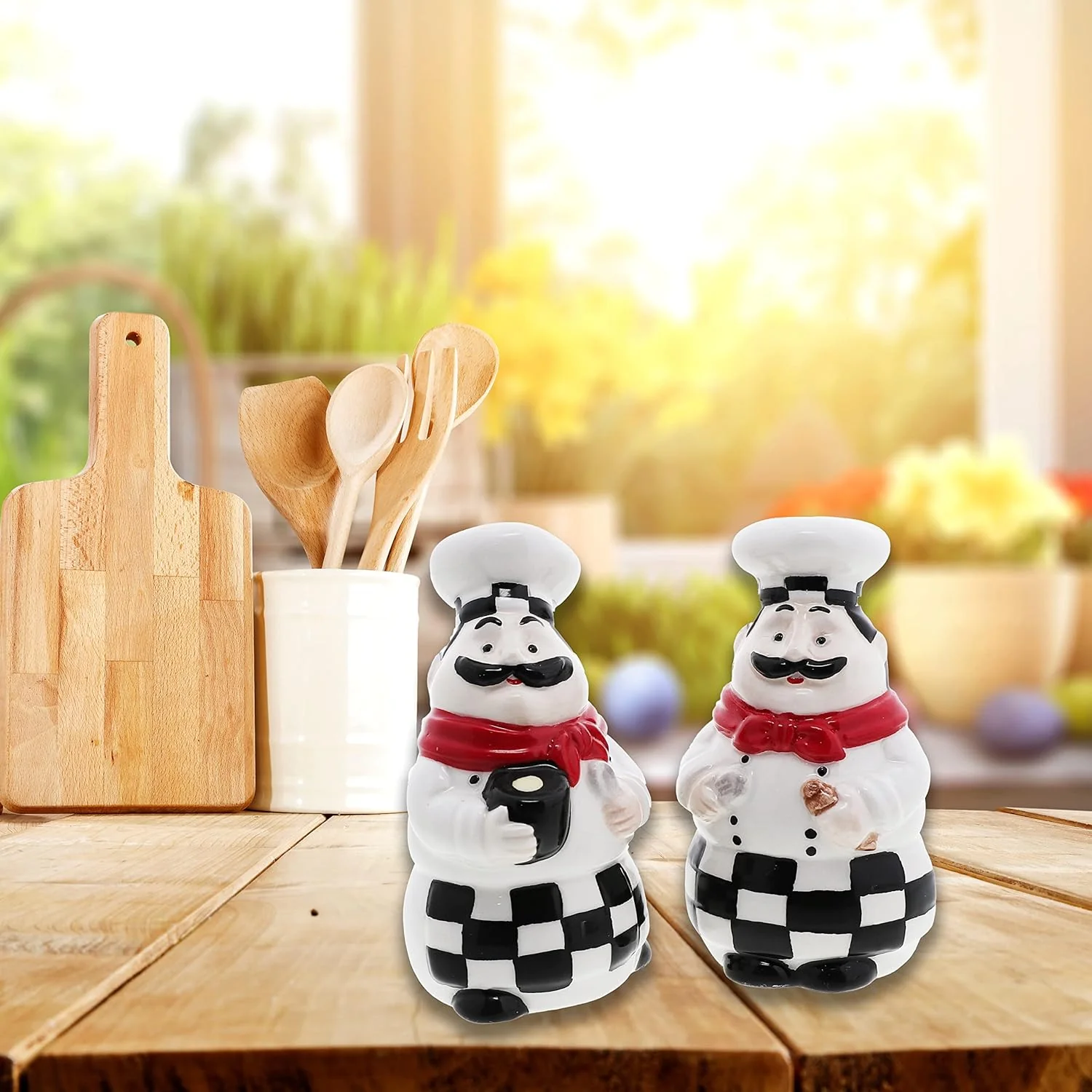 Fat Chef Ceramic Salt & Pepper Shakers - Image 4