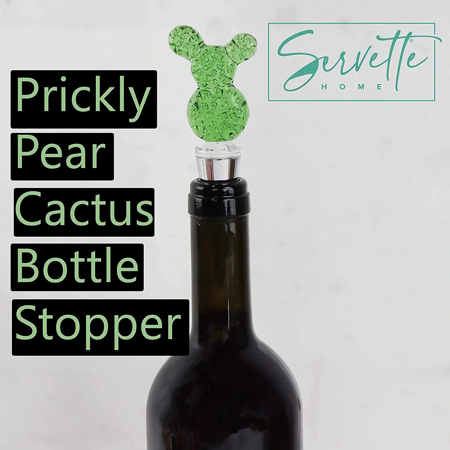 Glass Wine Stoppers Prickly Pear Cactus - Image 3