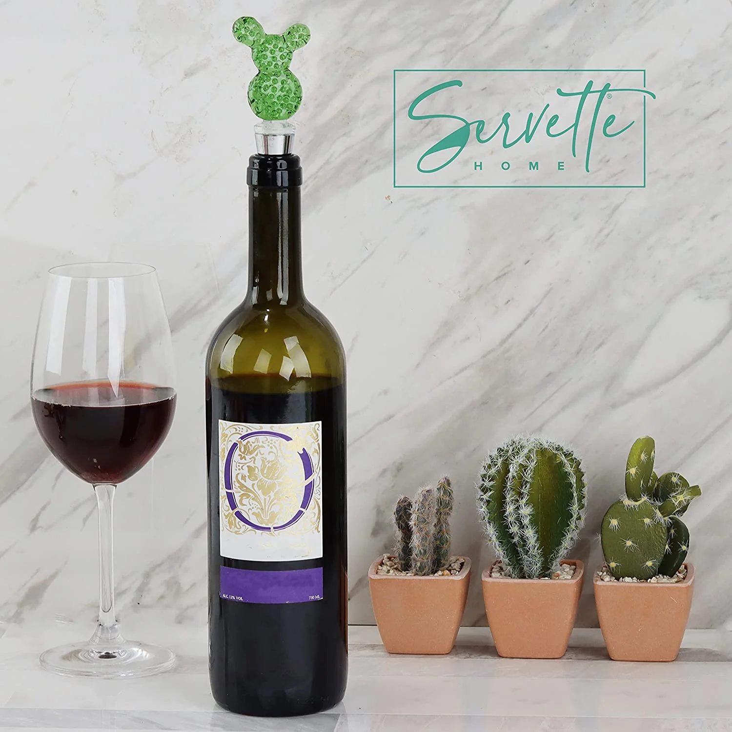 Glass Wine Stoppers Prickly Pear Cactus - Image 4