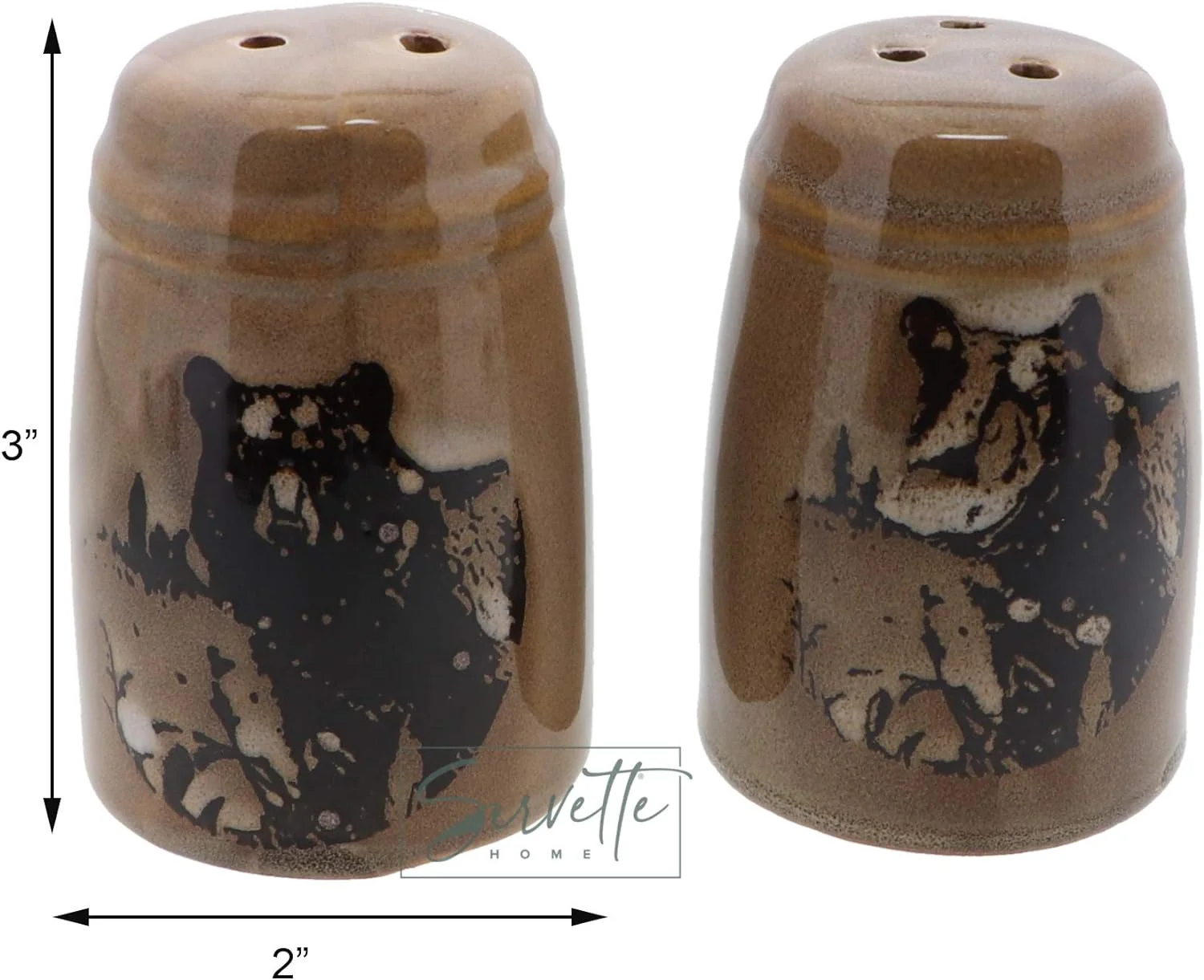 Glazed Pottery Bear Design Salt & Pepper Shakers - Image 3