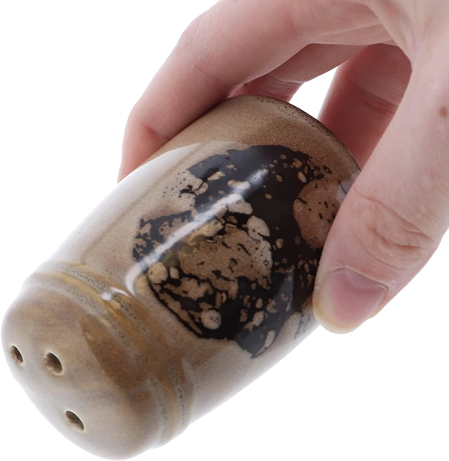 Glazed Pottery Buffalo Design Salt & Pepper Shakers - Image 3