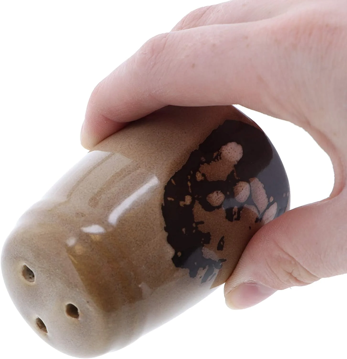 Glazed Pottery Lion Design Salt & Pepper Shakers - Image 3