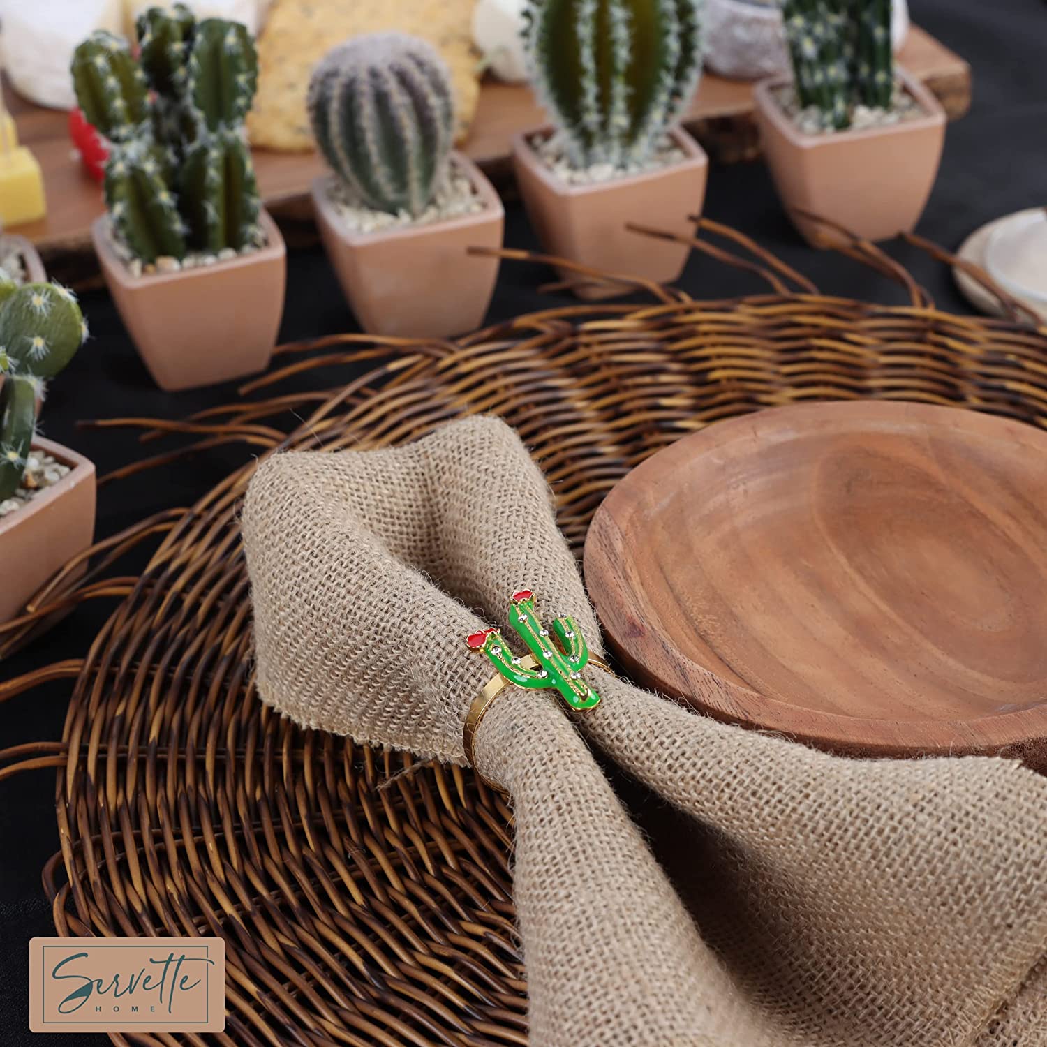 Green Cactus Napkin Rings - Image 3
