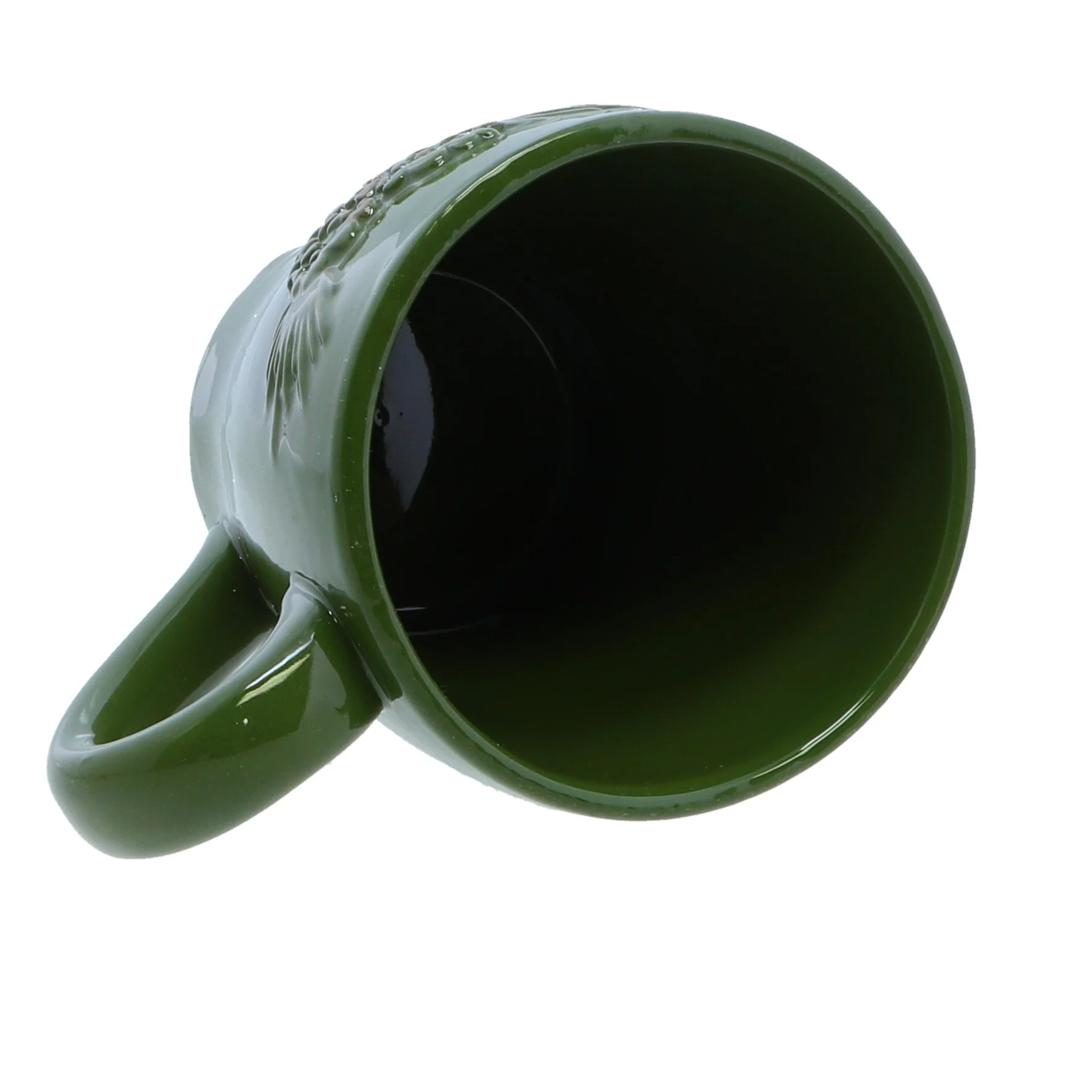 Embossed Green Ceramic Mug - Image 3