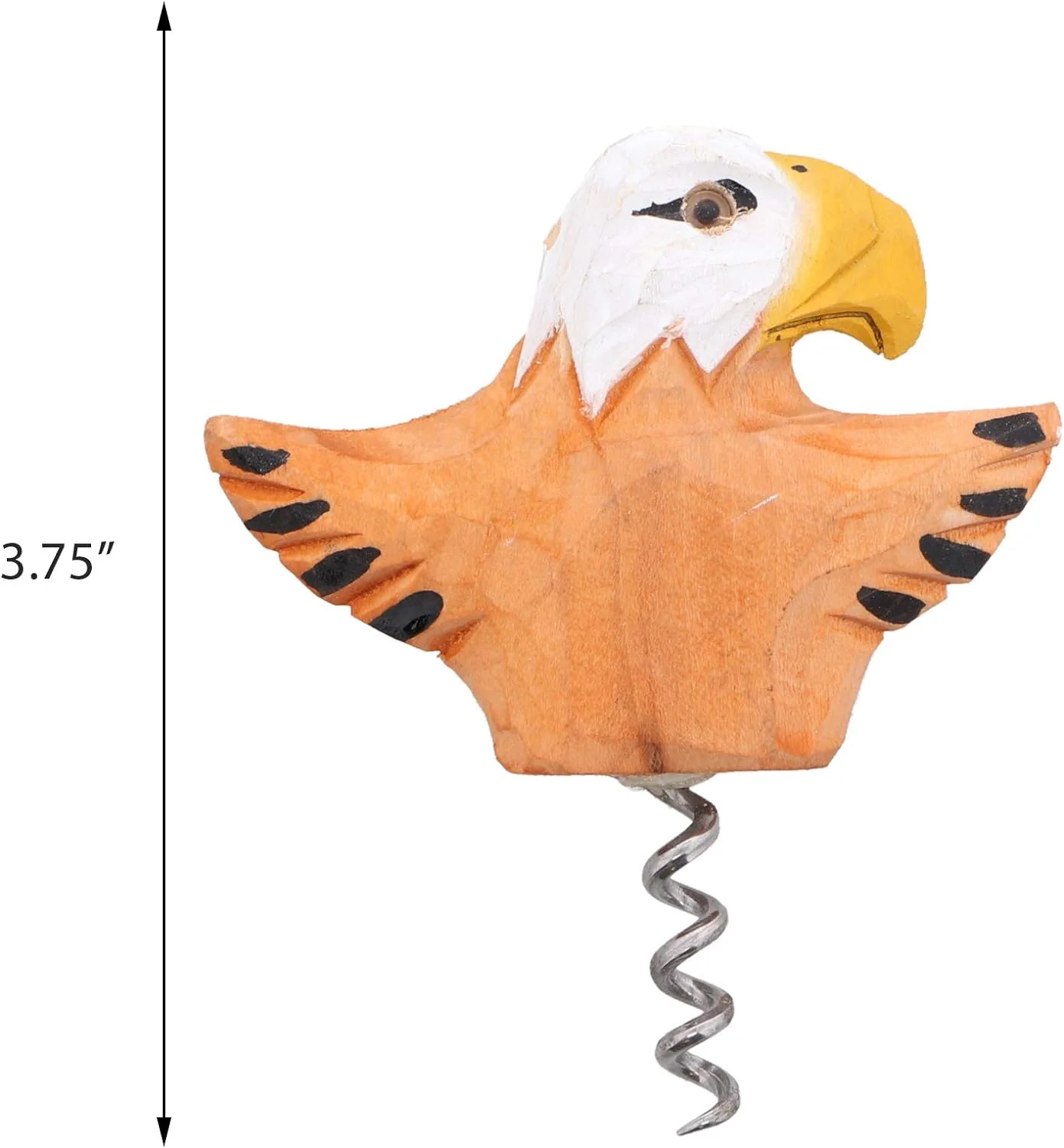 Hand Carved Bald Eagle Wooden Corkscrew - Image 3