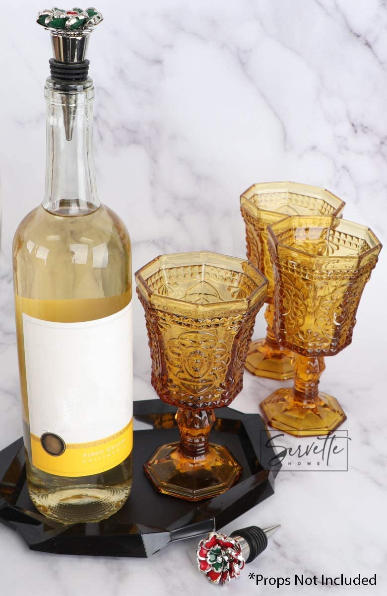 Holiday Hued Green Gem Flower Topped Wine Stopper - Image 5