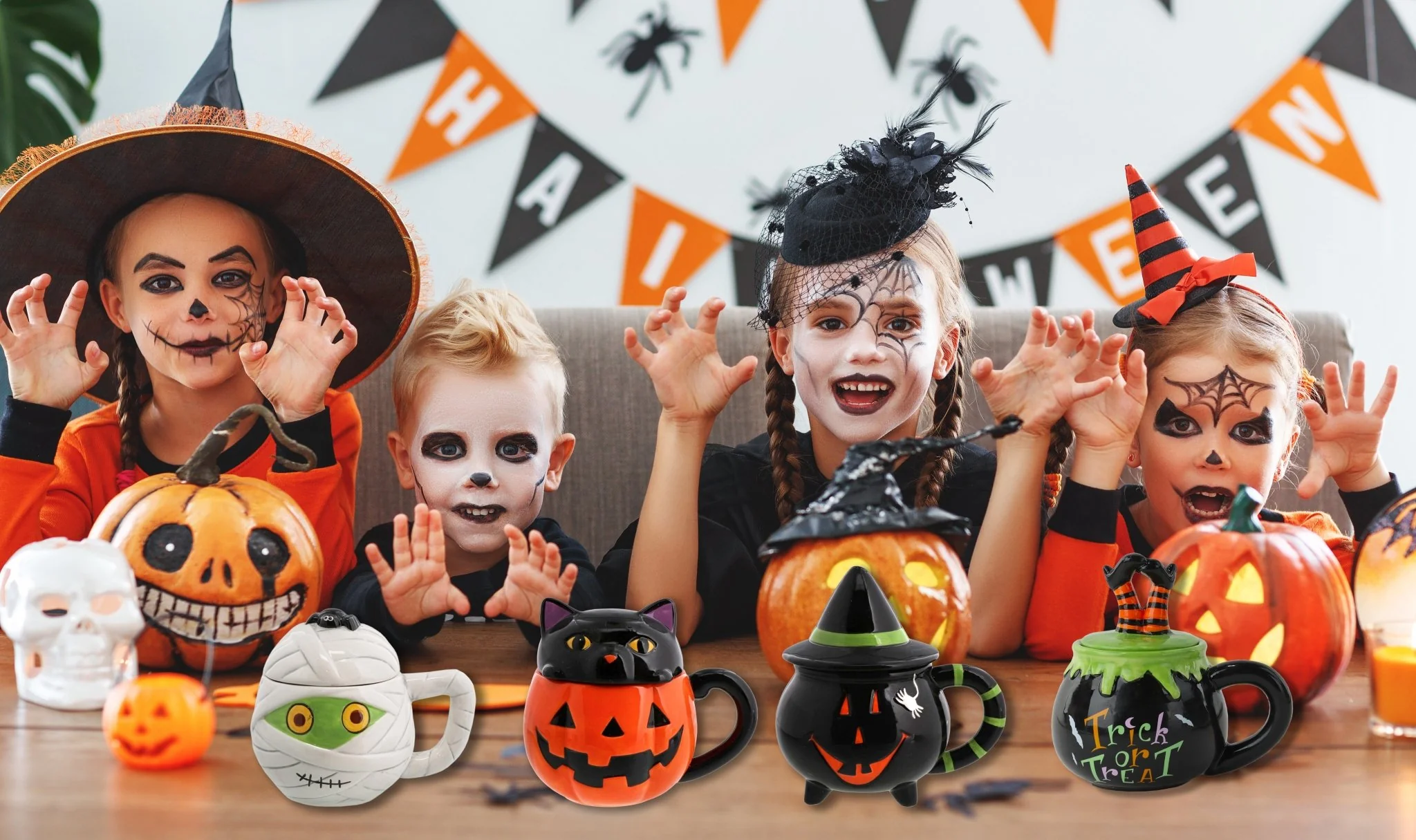 Halloween Couldren Soup Mug with Hat Lid - Image 7