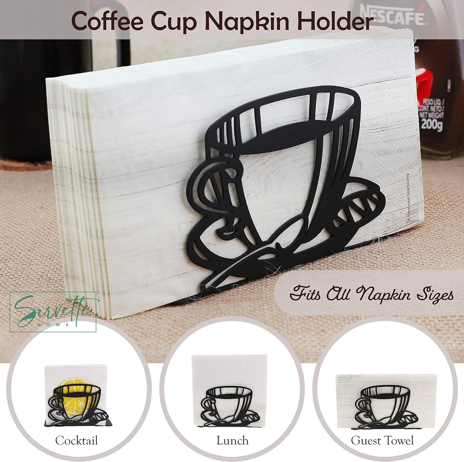 Metal Coffee Design Napkin Holders - Image 3