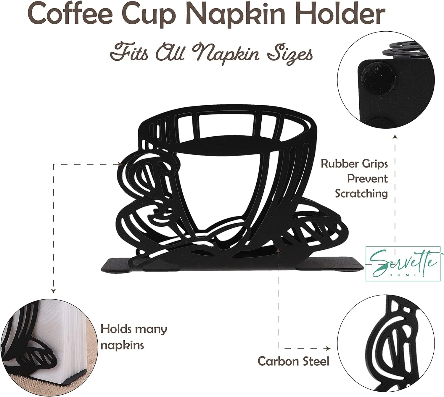 Metal Coffee Design Napkin Holders - Image 4