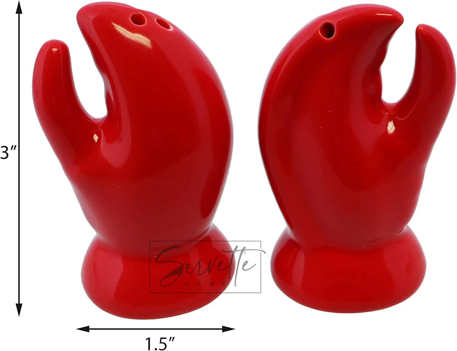 Novelty Lobster Claw Ceramic Salt & Pepper Shakers - Image 3