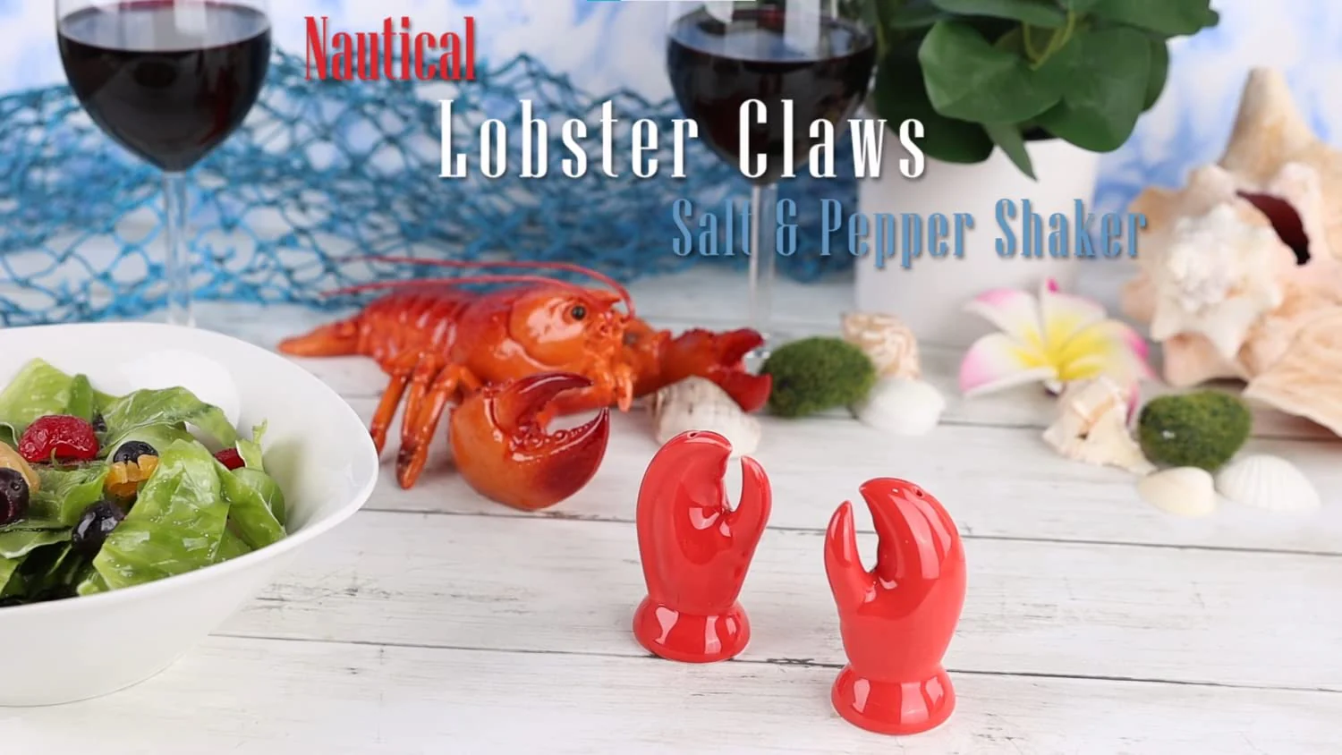 Novelty Lobster Claw Ceramic Salt & Pepper Shakers - Image 5