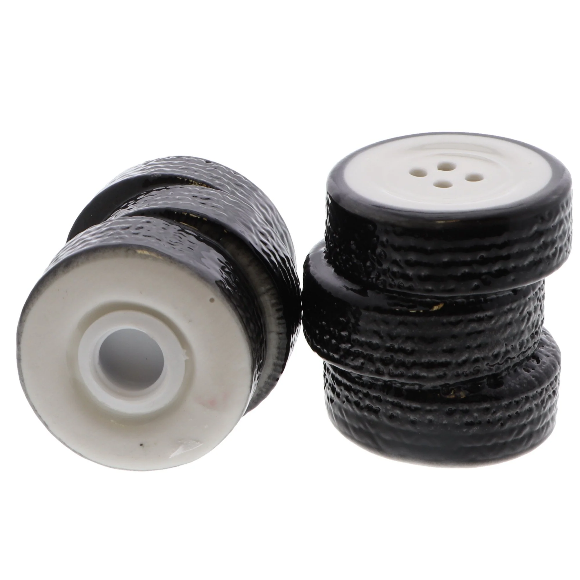 Novelty Tire Stack Mini Salt & Pepper Shakers - Image 4