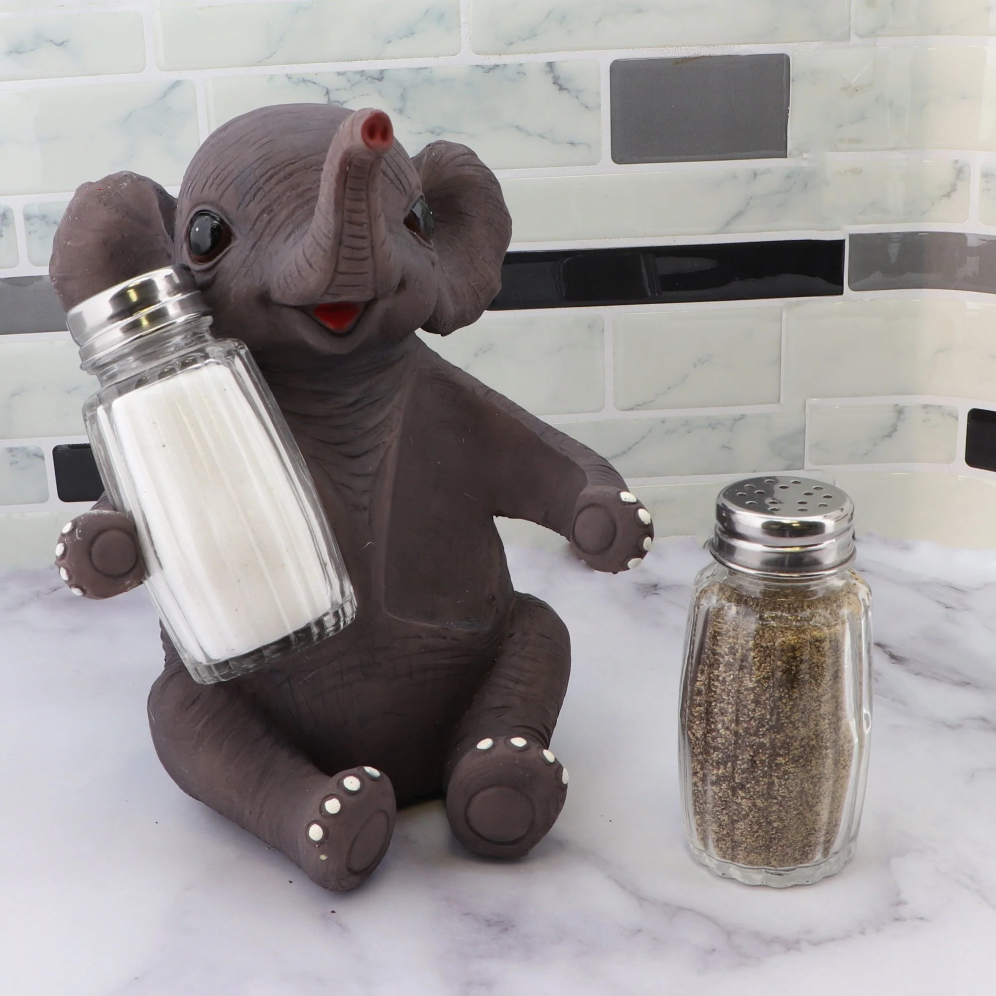 Polyresin Baby Elephant Salt & Pepper Holder - Image 3