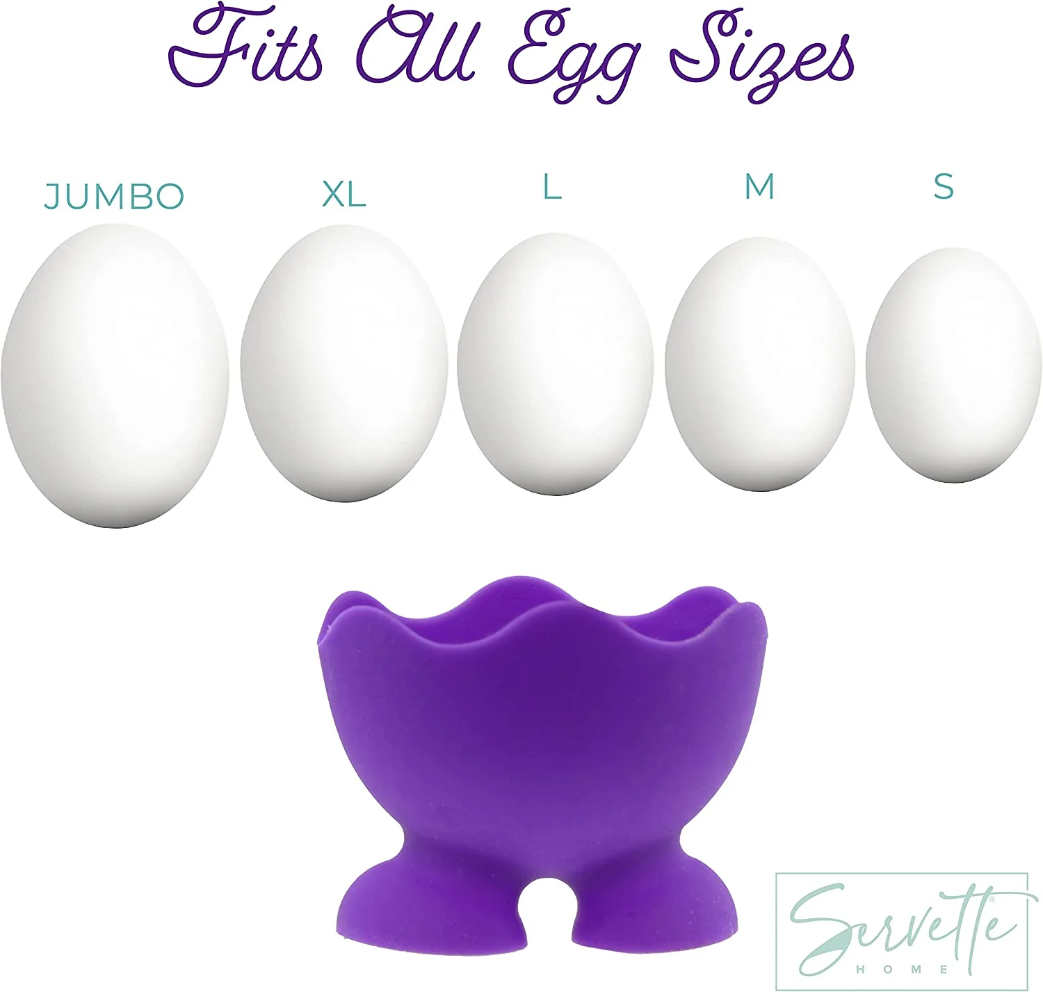 Purple Silicone Egg Cups  - Set of 3 - Image 5