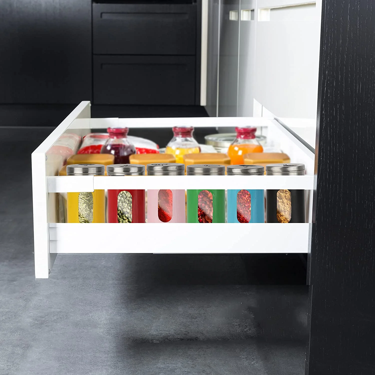 Black Retro Salt & Pepper Glass Jar Single Shaker - Image 4