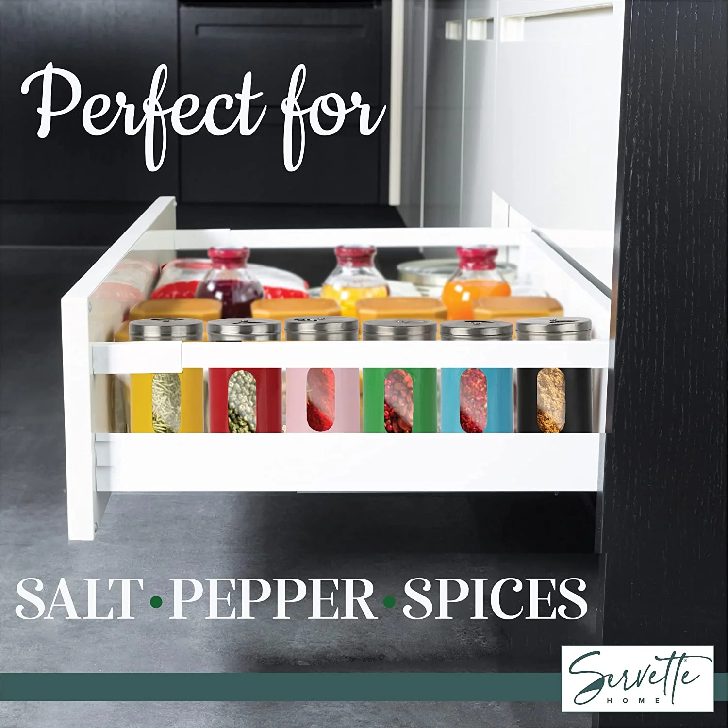 Red Retro Salt & Pepper Glass Jar Shakers - Image 4