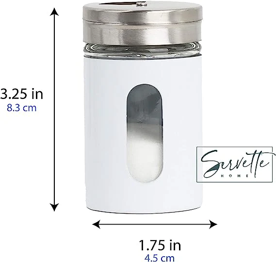 White Retro Salt & Pepper Glass Jar Single Shaker - Image 4