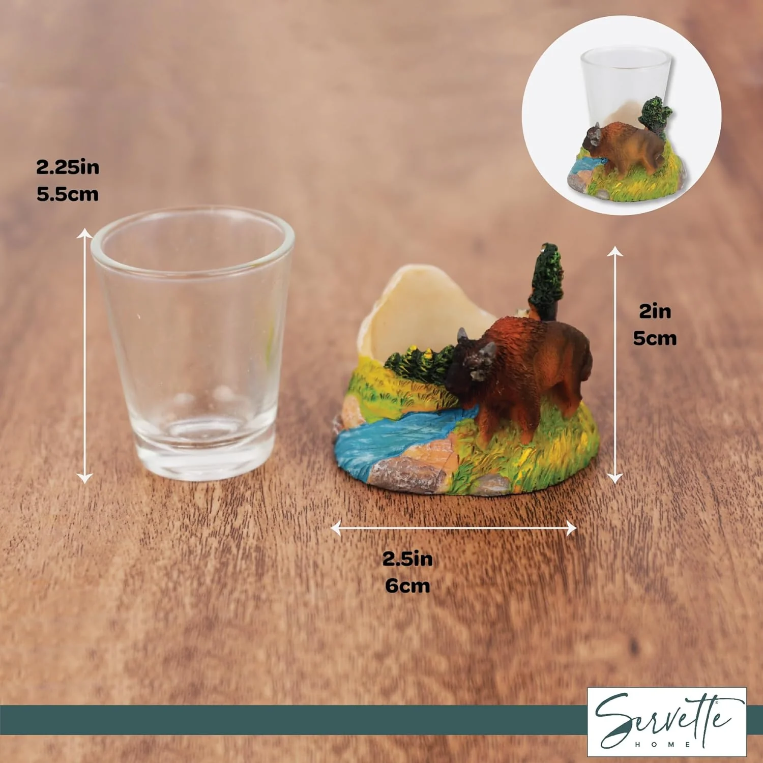 Shot Glass with Buffalo Base - Set of 3 - Image 4