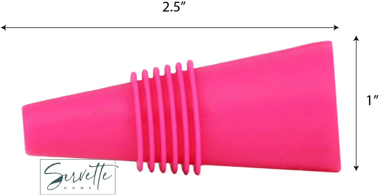 Pink Silicone Wine Stoppers - Image 4