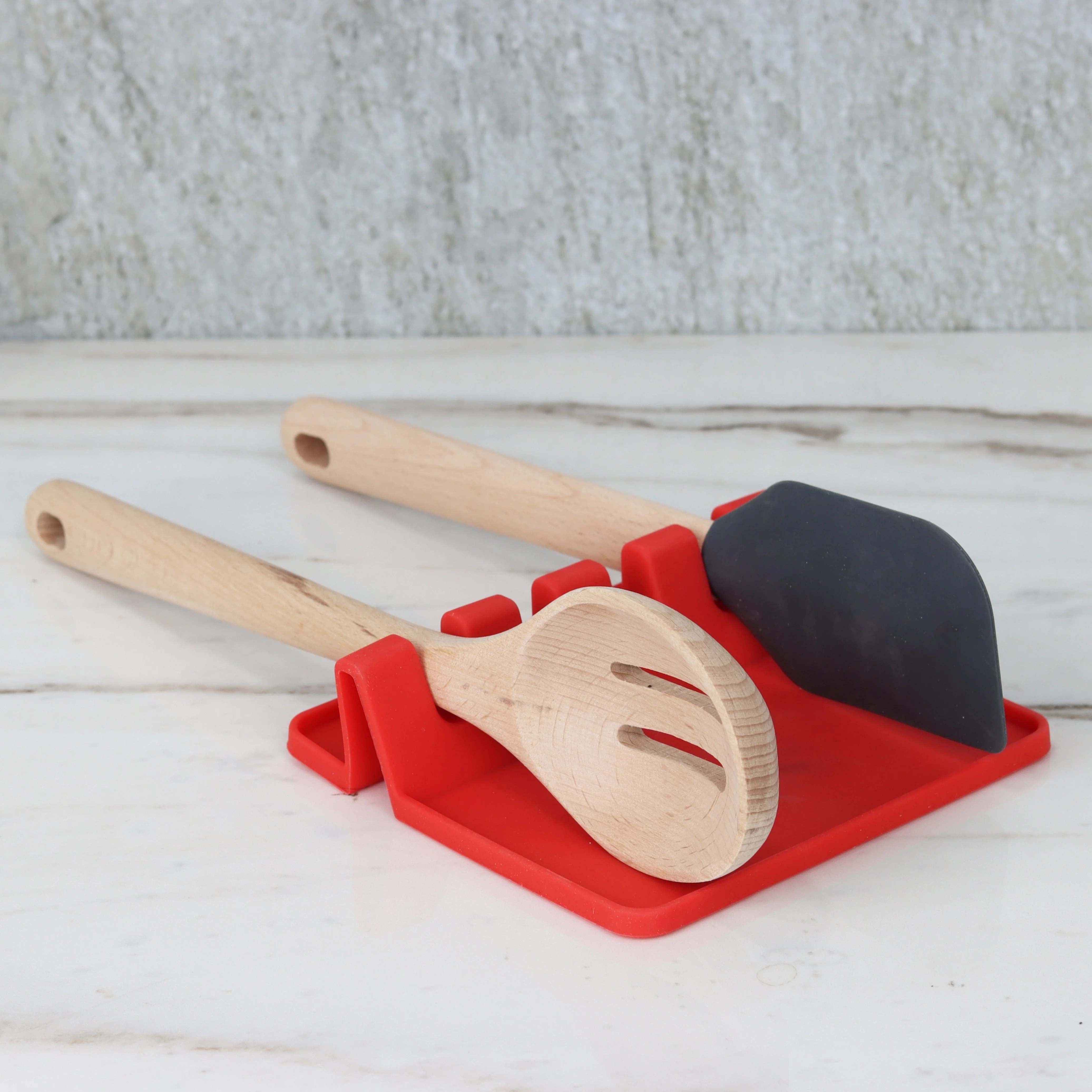 Red Silicone Multi Spoon Rest - Image 4