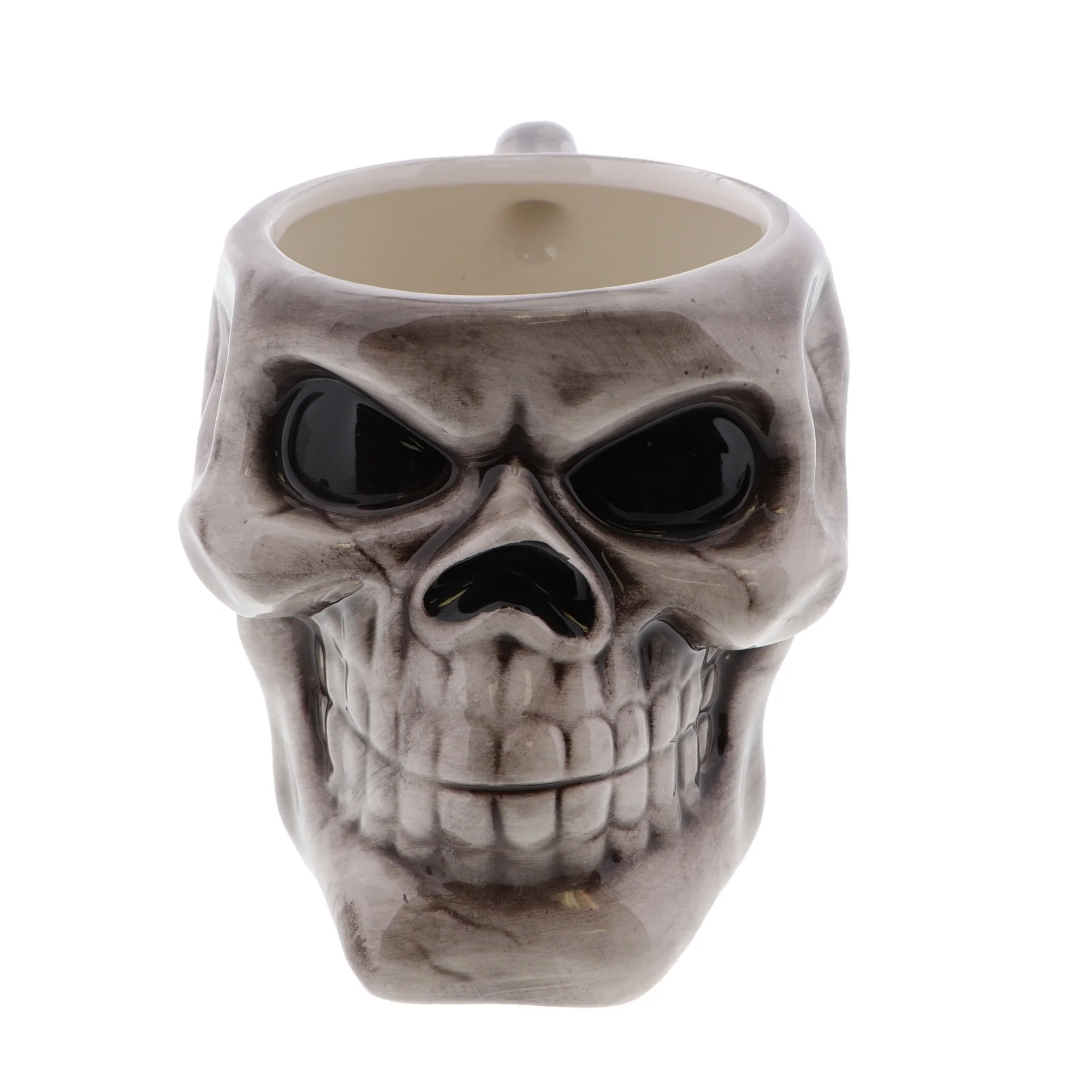 Grey Ceramic Skull Shaped Mug - Image 3