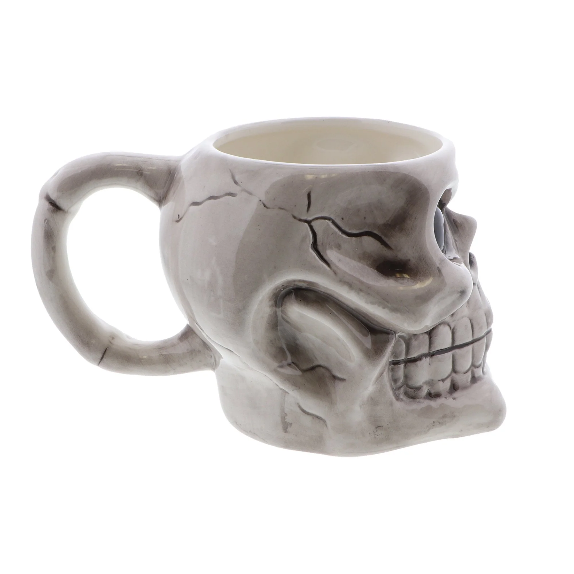 White Ceramic Skull Shaped Mug - Image 4