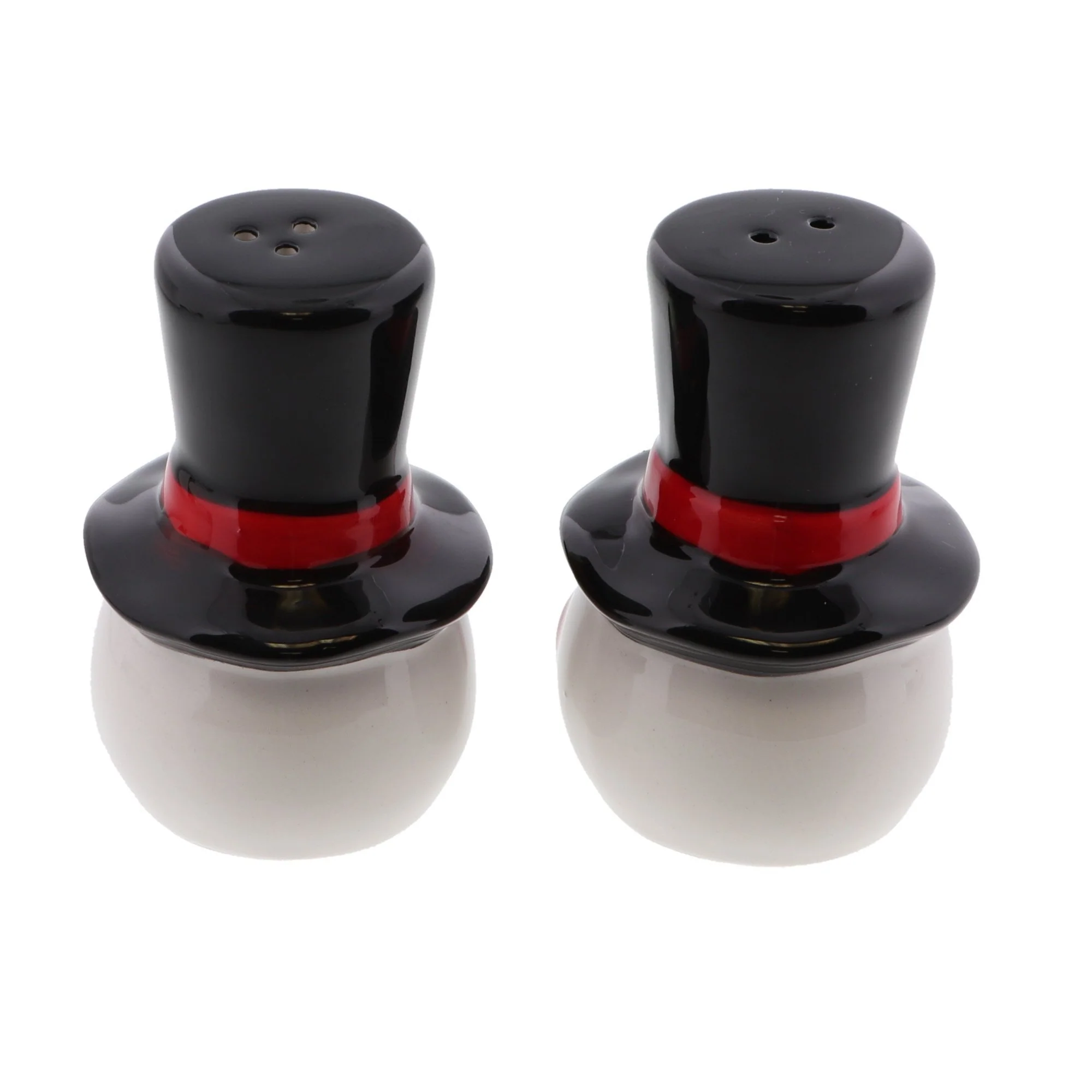Holiday Snowman with Black Hat Salt & Pepper Shakers - Image 4