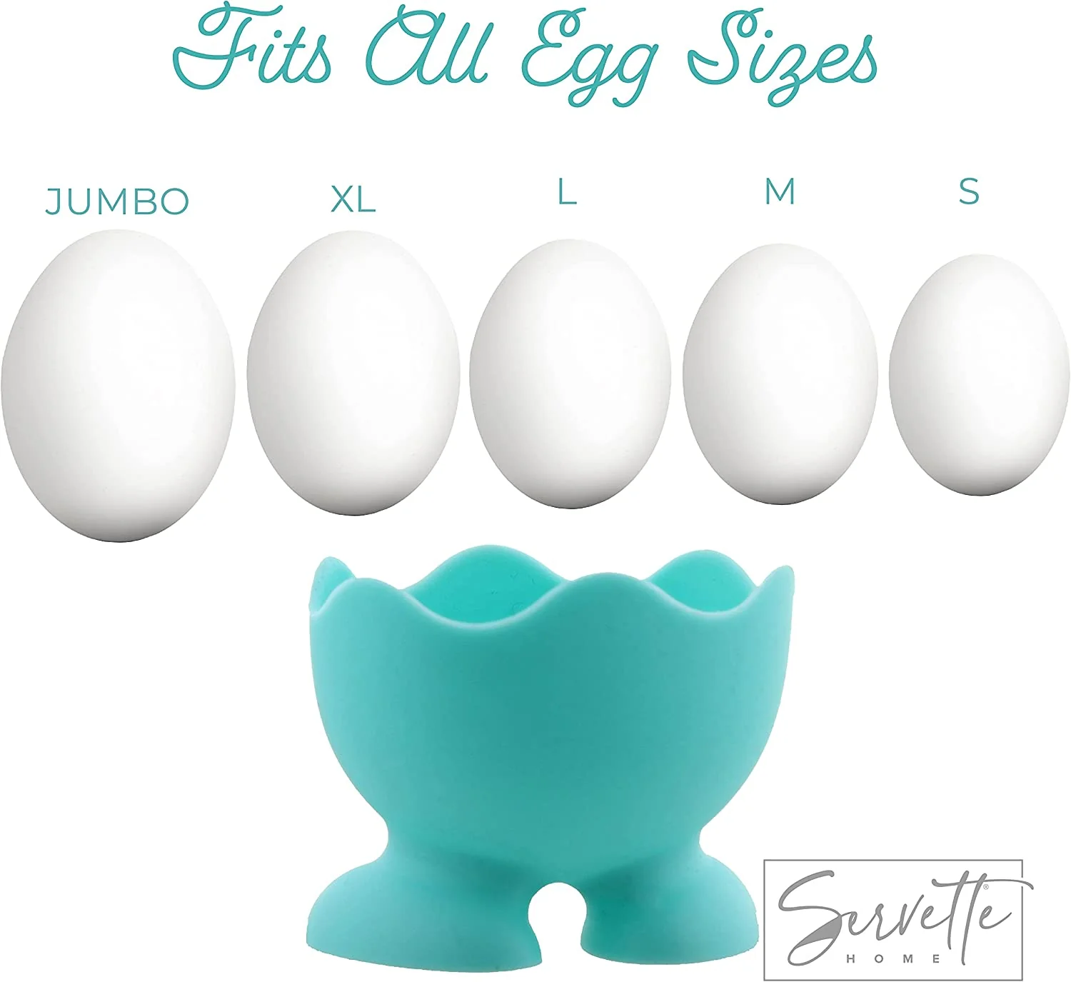 Turquoise Silicone Egg Cups - Set of 3 - Image 5